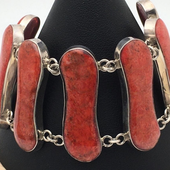 Jewelry - 925 Sterling Silver & Coral Bracelet